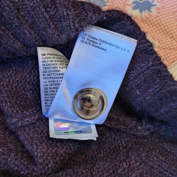 North Face Womens Burgundy Purple Wool Blend Sweater Large - Picture 8 of 12